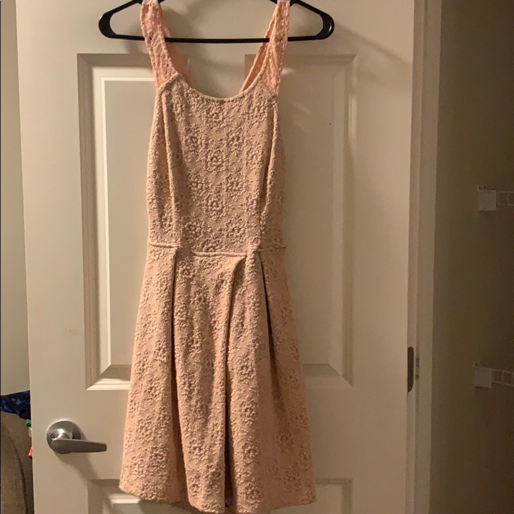 Pink dress with open, crisscross back